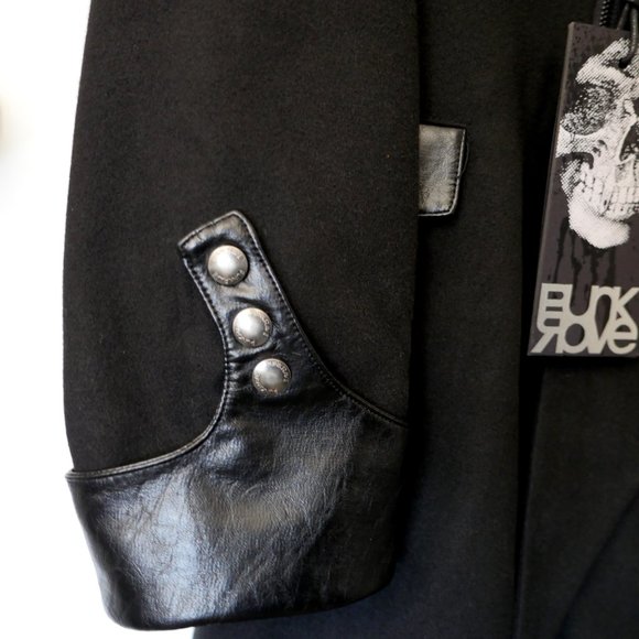 Men's Punk Military Style Long Coat - Picture 3 of 10